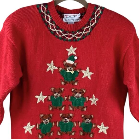 Vintage Talbots Holiday Sweater Size S Teddy Bears Ugly Christmas 90's - Picture 2 of 8